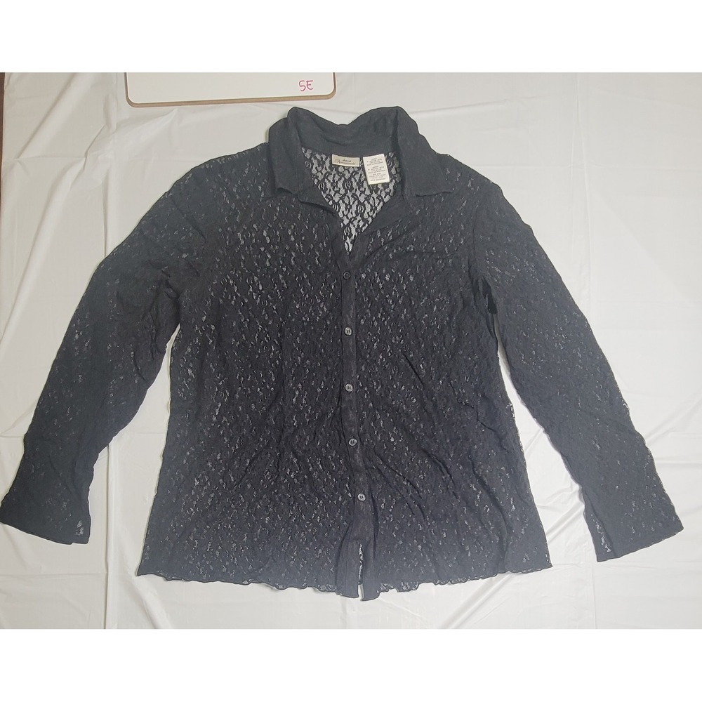 Womens Maternity Announcements lacey blouse.  Black,‎ Size Medium
